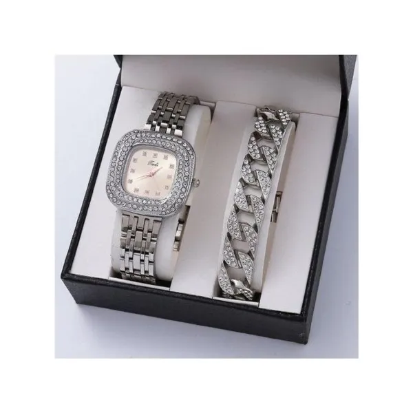 2PCS Women Waist Watches Set Elegant Ladies Wristw