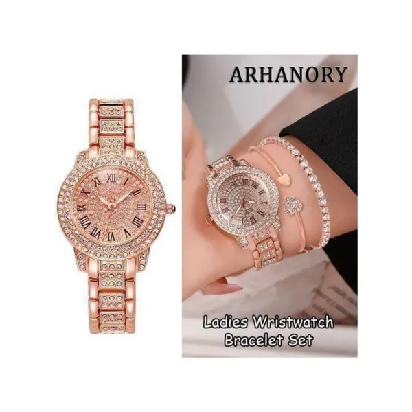 ARHANORY 3 In 1 Women's Wristwatch Bracelet' 