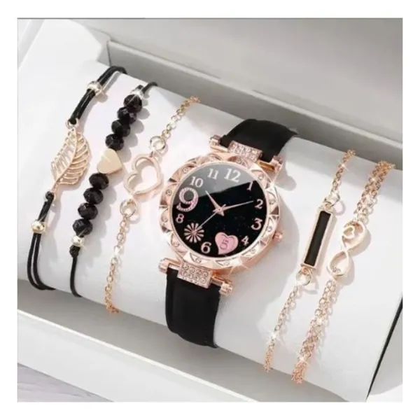 Ladies Diamond Dialt Belt Quartz Watch Beaded Brac
